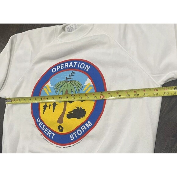 Vintage Operation Desert Storm Mens Sweatshirt Extra Large White 1991 90s USA - Picture 8 of 9